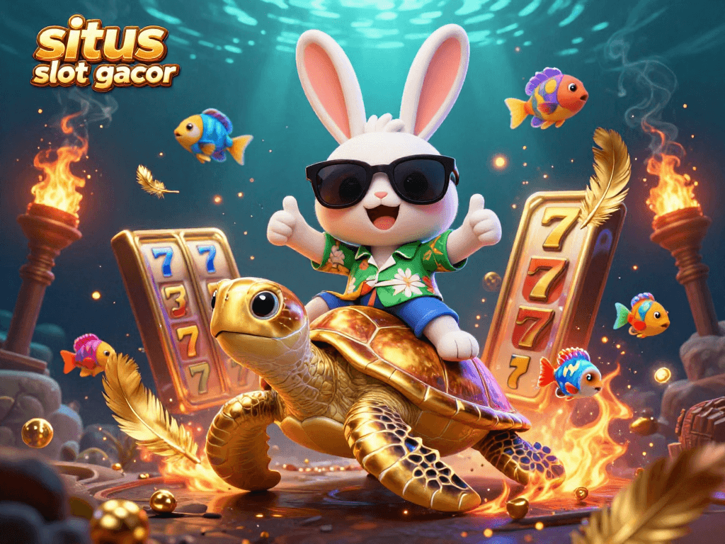 Experience the thrill of situs slot gacor with a lucky rabbit in a colorful casino atmosphere.