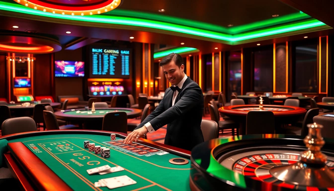 Engage in the excitement of Big Gaming live casino with professional dealers at stylish tables.