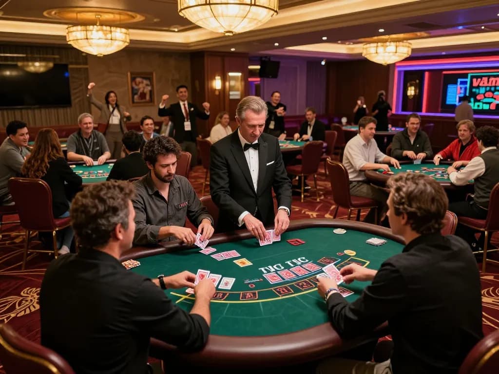 Players strategizing their bets at tic 88 blackjack tables, capturing action and excitement in the casino