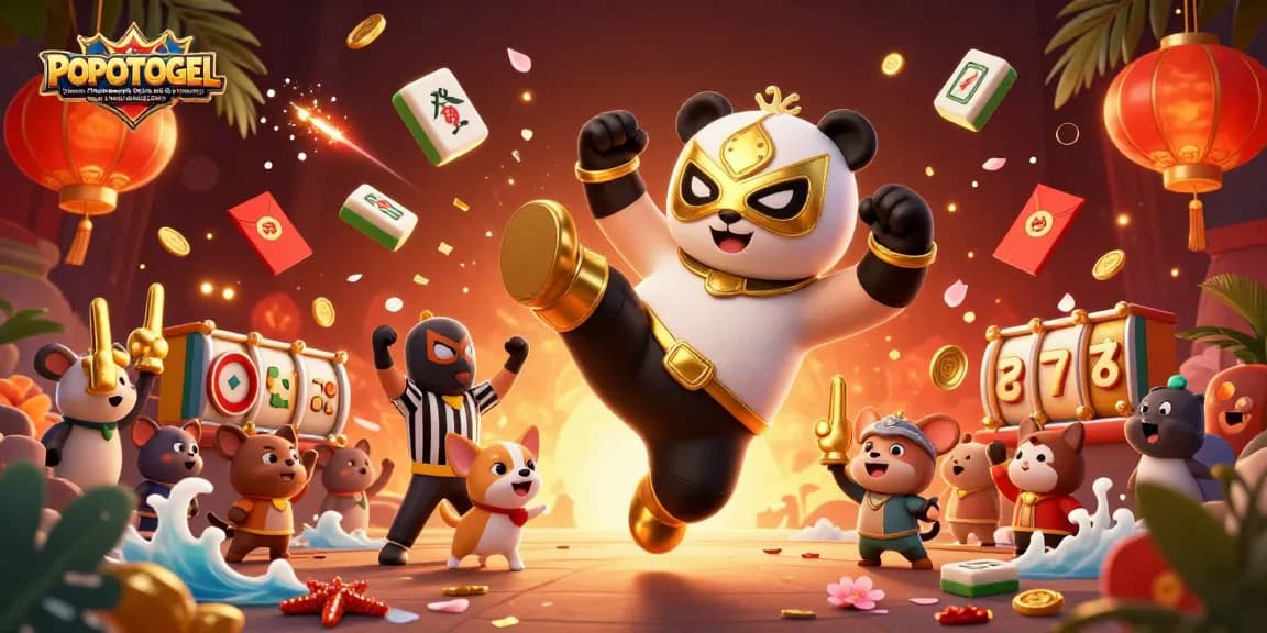 Experience an exhilarating moment at POPOTOGEL: Pusat Pelayanan Situs Toto 4d & Pasaran Togel Online Lengkap 24Jam with lively animated characters.