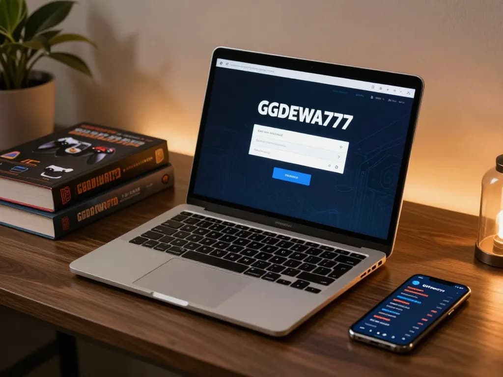 Engaging with GGDEWA777 link alternatif on a laptop for strategic betting.