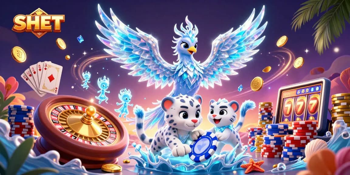 Engage with SH BET's thrilling games in a vibrant casino scene full of excitement and action.