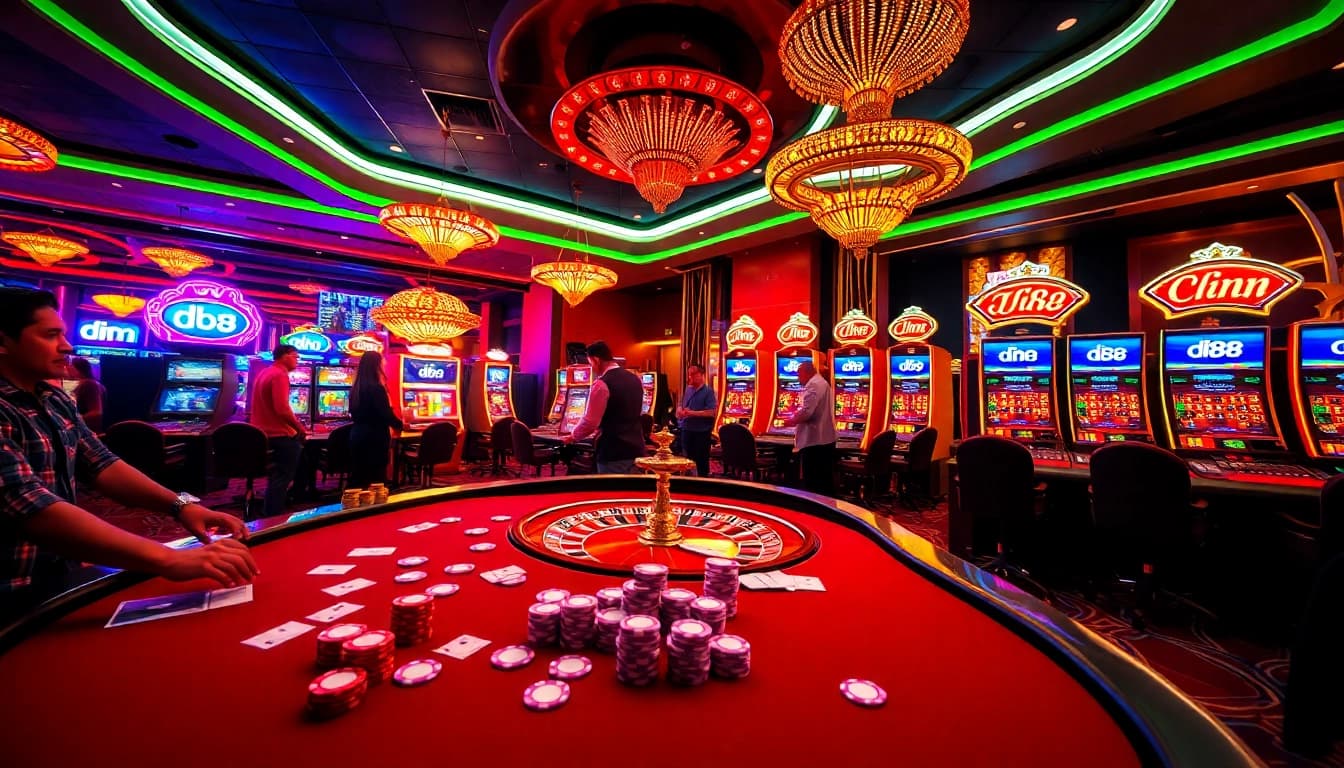 Engage with the exciting atmosphere of dn 888 at a vibrant casino with luxurious tables and thrilling gameplay.