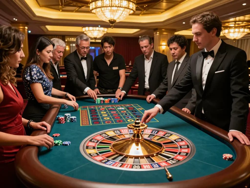 Players enjoying roulette at SC88 casino with vibrant chips and table in luxury atmosphere.