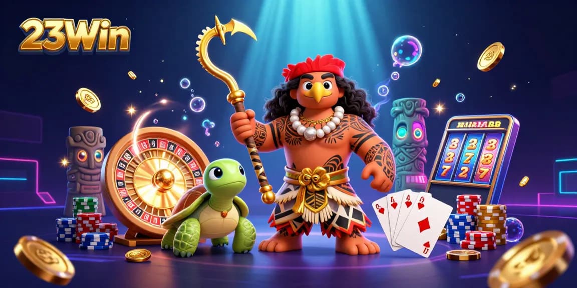 Spin to win at 23Win with jackpots and prizes in a vibrant casino setting.
