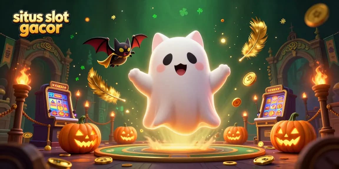 Menangkan permainan di situs slot gacor dengan ilustrasi kucing hantu dan kelelawar di kasino