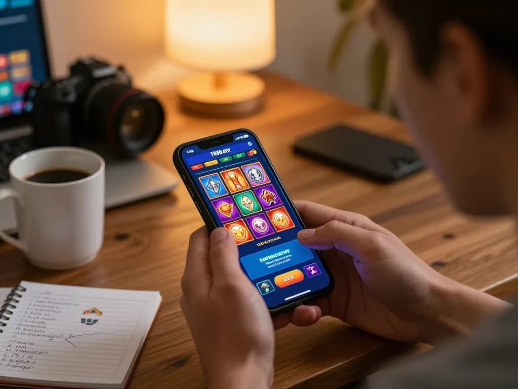 Engaging with TR88 apk on a smartphone for mobile casino gaming with vibrant visuals