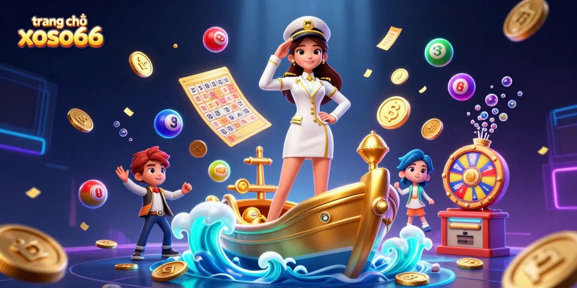 Experience the excitement of gaming at trang chủ xoso66 with colorful lottery elements and golden visuals.