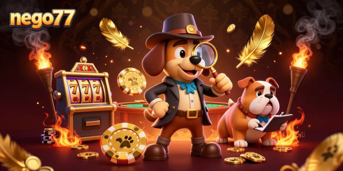 Nego77 engages in high-stakes poker, revealing a golden chip clue in a thrilling casino scene.