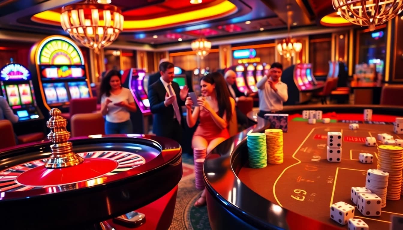 Experience the thrill of 69VN with vibrant casino tables and colorful slots.