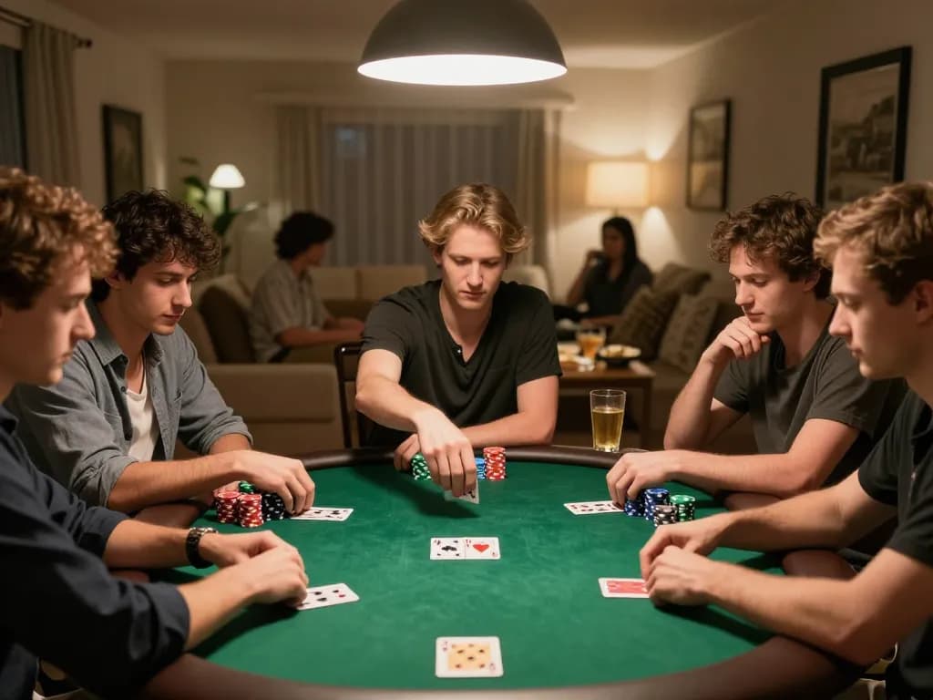 Players enjoying a dynamic poker game at home, highlighting cm88 in a friendly atmosphere.