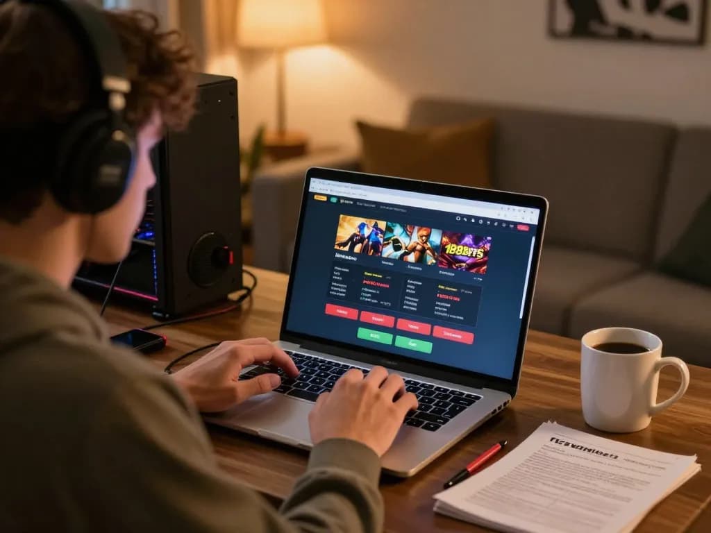 Engage in thrilling gameplay at 188bets online casino, featuring a focused gamer navigating the interface.