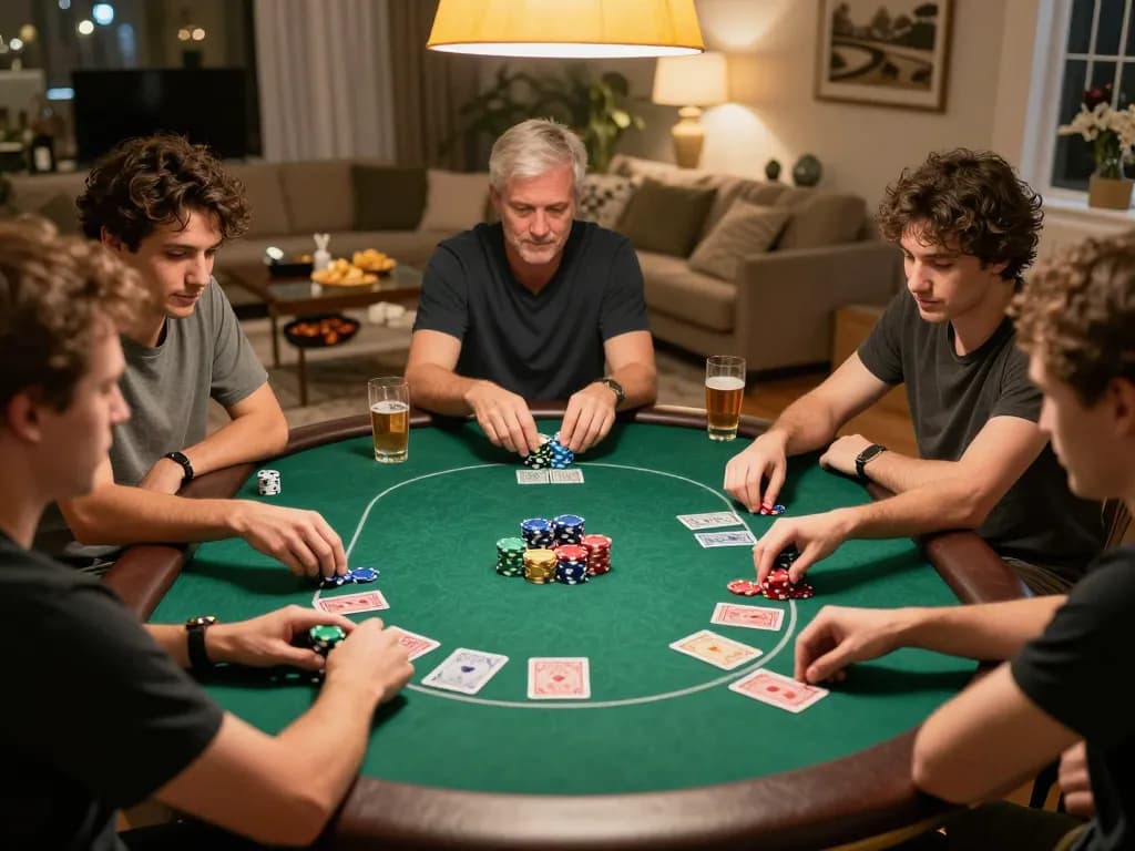Boutiq Carts enhancing the atmosphere with friends playing poker and enjoying colorful chips.