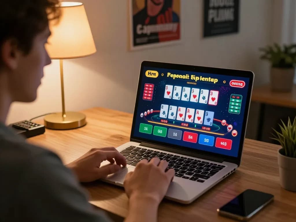 Engaging in LV88 online blackjack for an immersive gaming experience at home.