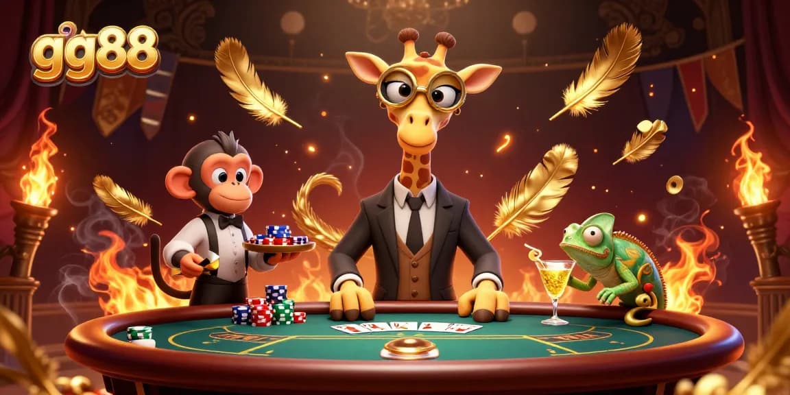 Experience thrilling poker excitement at gg88 with lively characters and vibrant casino elements.