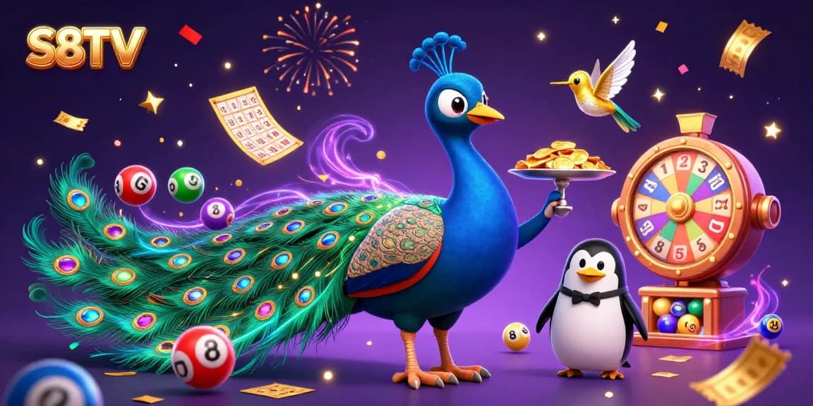 S8TV delivers thrilling online gambling experiences with vibrant characters and dynamic lottery elements in a captivating scene.