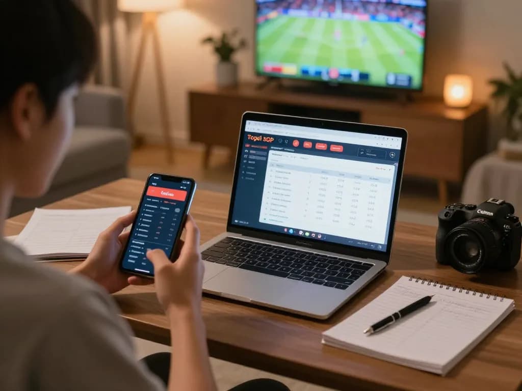 Engaging in live betting for togel sgp while enjoying a sports event at home.