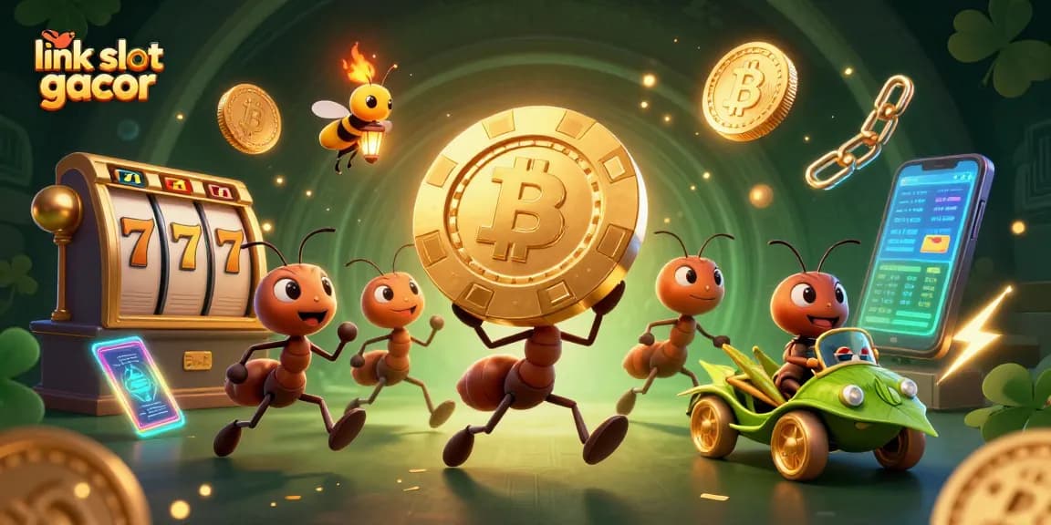 Engage with the exciting link slot gacor as cartoon ants embark on a golden poker chip heist.