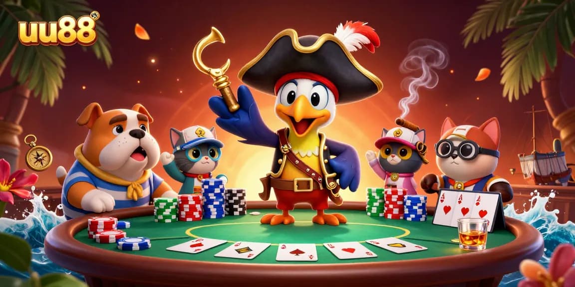 Experience thrilling poker action at uu88 with vibrant characters and dynamic game elements.