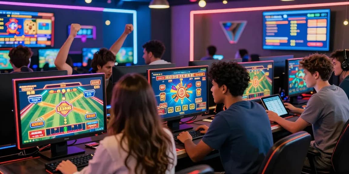 Exciting online gaming at https://open88.games/ with players enjoying slots, sports betting, and vibrant casino graphics.