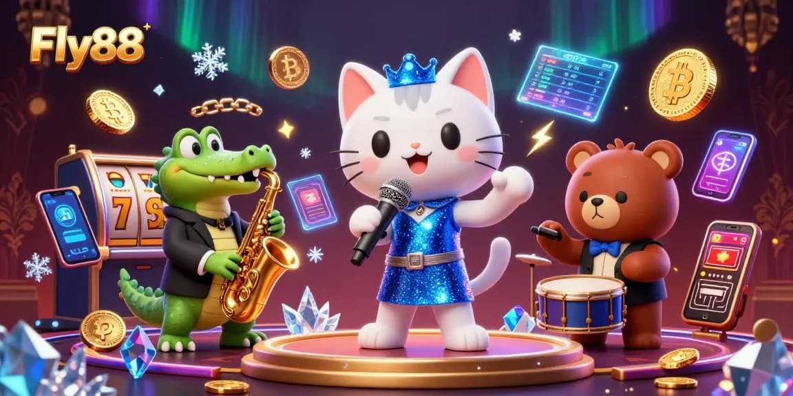 Join the excitement with Fly88, where 3D characters illuminate the vibrant casino stage.