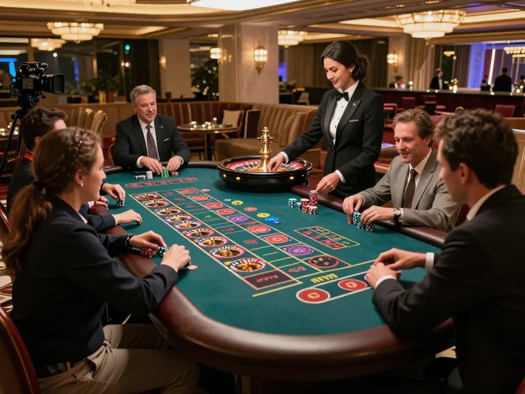 Engaging roulette gameplay at mm 88 casino with players placing bets and vibrant atmosphere