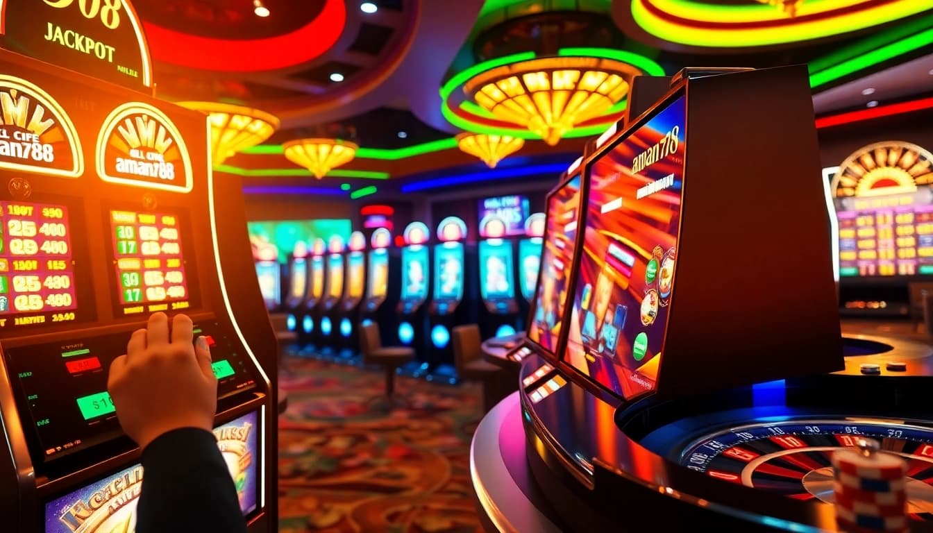 Rasakan aksi slot yang mendebarkan di AMAN788 dengan visual kasino yang hidup dan jackpot yang menarik.
