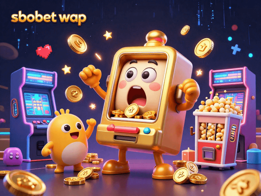 Engage with sbobet wap while exploring dynamic scenes of animated slot machines winning big.