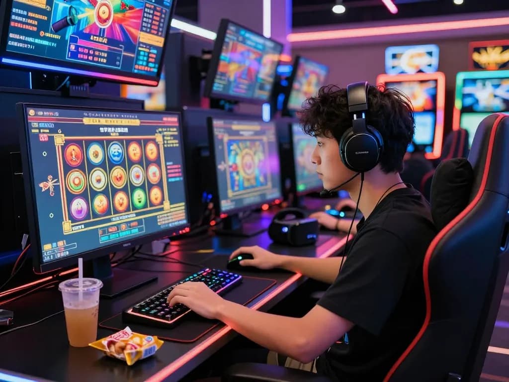 Pemain terlibat dalam pengalaman bermain slot gacor hari ini yang menarik dengan visual yang cerah.