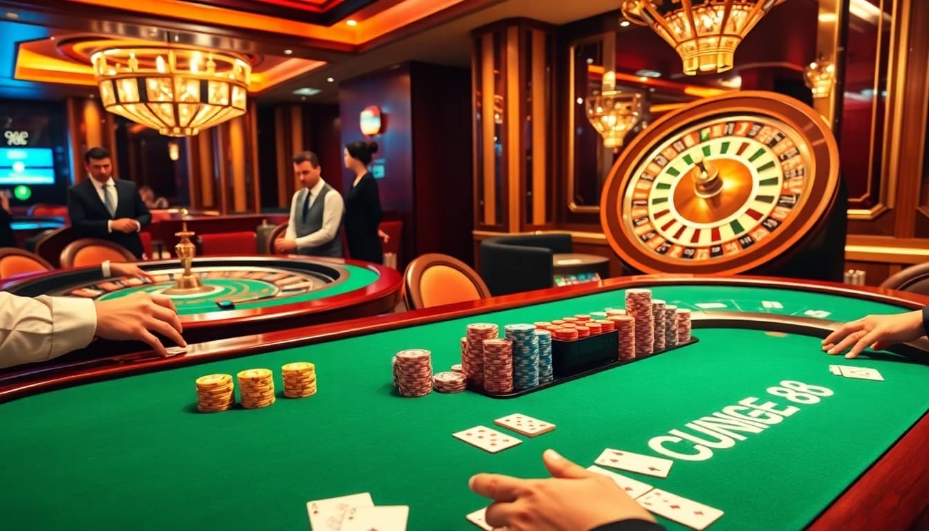 KONG 88 branded poker scene showcases players enjoying an exciting casino experience.
