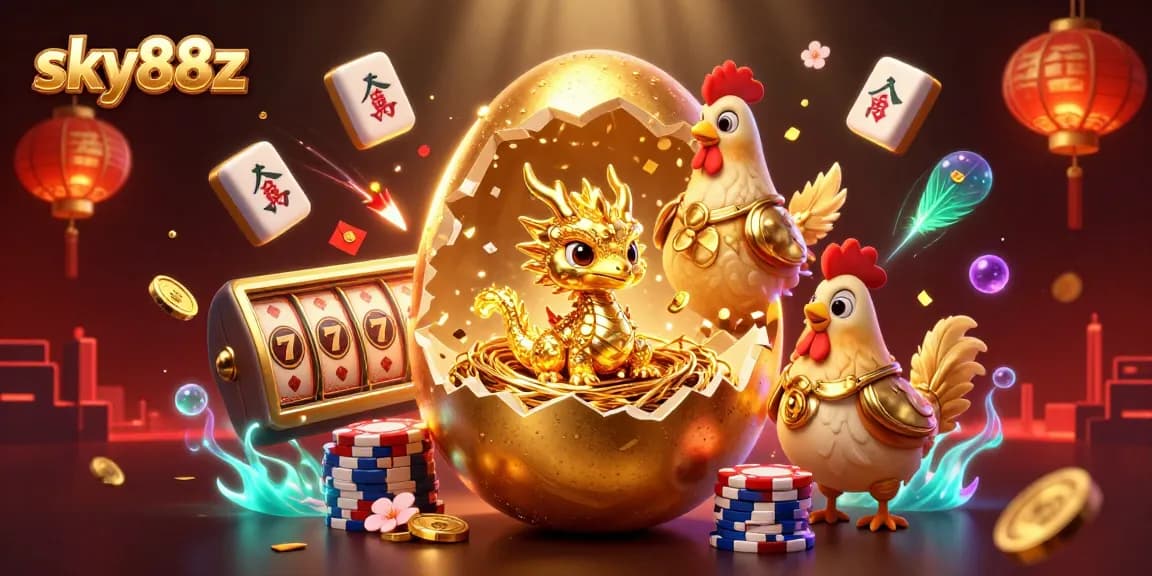 Engage with sky88z and discover a vibrant casino realm filled with winning slot symbols and gold.