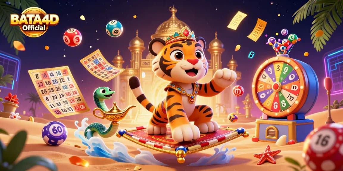 Raih kemenangan di BATA4D Official dengan lampu ajaib dan bunga warna-warni bola lotere.