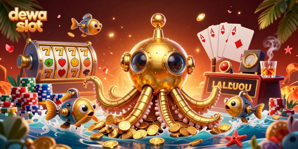 Dewa Slot menghadirkan pengalaman seru dengan slot dan jackpot dalam ilustrasi kasino digital yang dinamis.