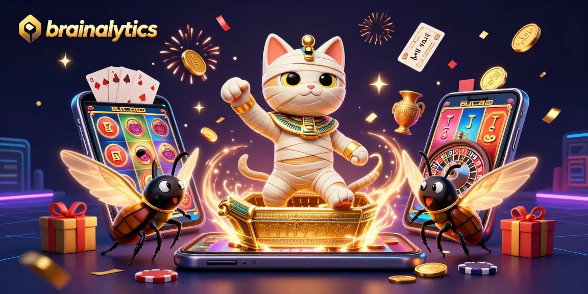 Engage in winning strategies with brainalytics through vibrant casino-themed 3D illustration.