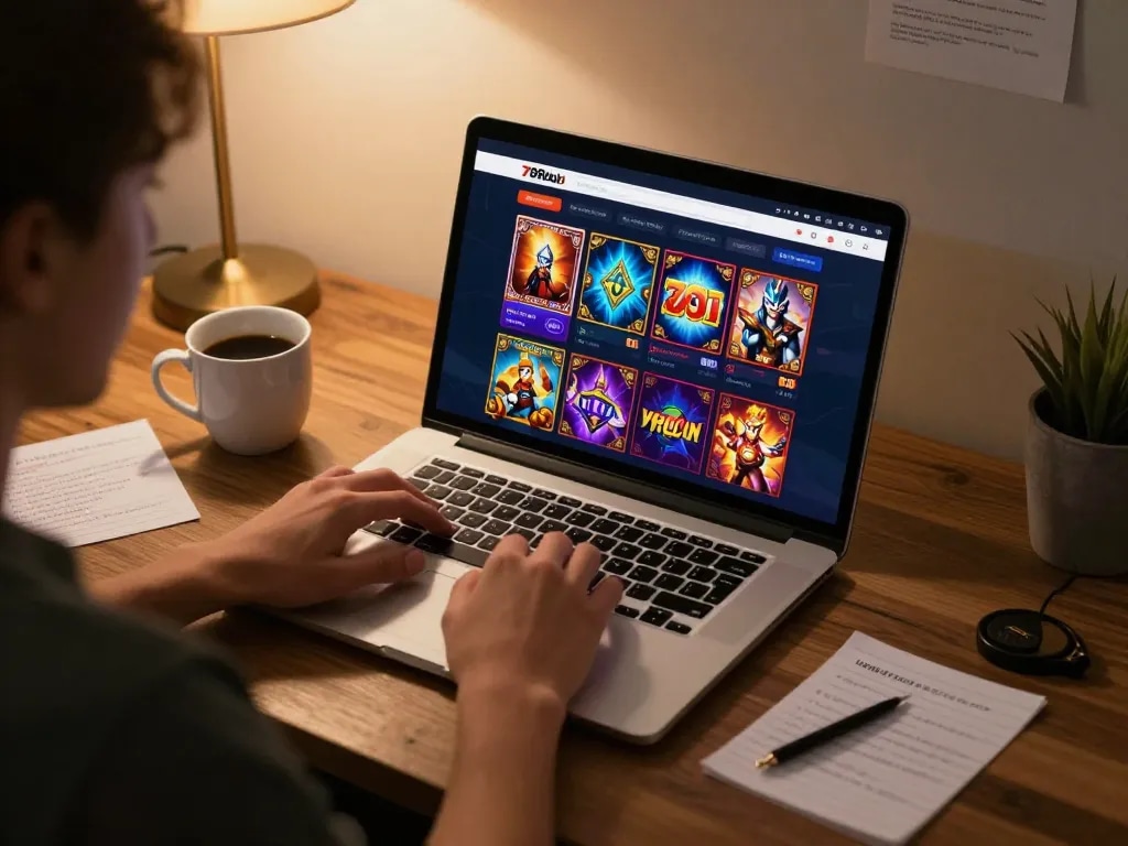 Enjoying a strategic gaming session at 789club online casino on a cozy desk setup.