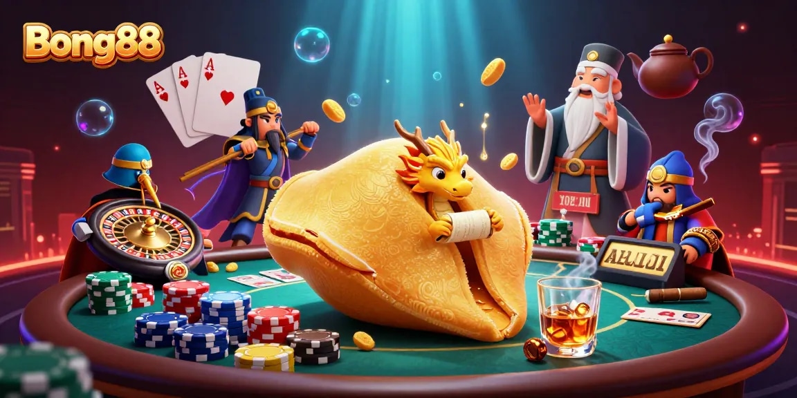 Experience Bong88's thrilling live casino atmosphere with colorful poker chips and interactive gaming elements.