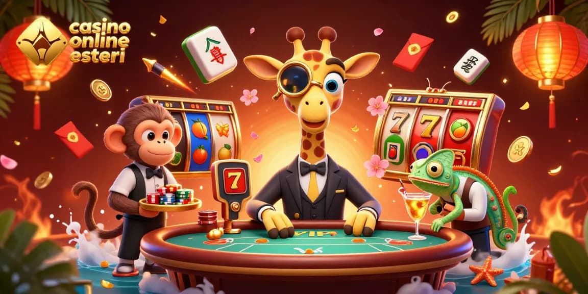 Interagisci con la vivace scena dei casino online esteri mentre i personaggi festeggiano a un tavolo lussuoso.