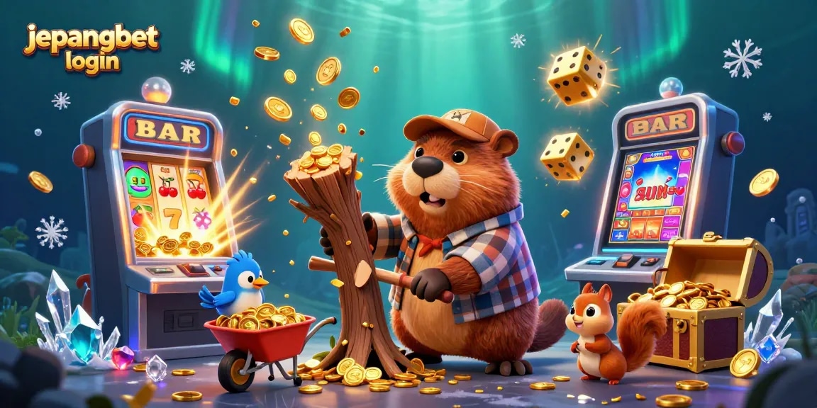 Experience the thrill of jepangbet login with vibrant casino-themed characters amidst a jackpot explosion.