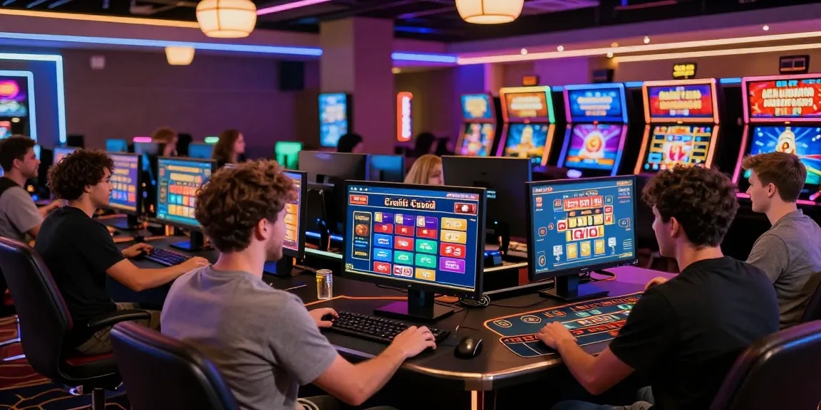 Exciting online gaming atmosphere showcasing players using credit card casino sites for a thrilling gambling experience.