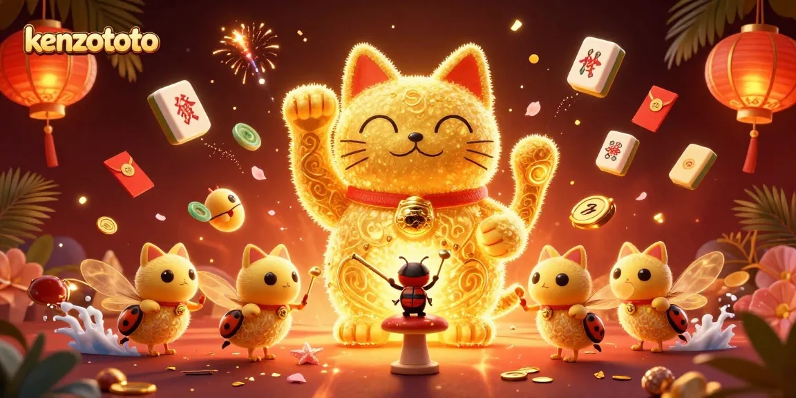 Spin the reels with kenzototo's animated lucky cat guiding players toward jackpots and wins.