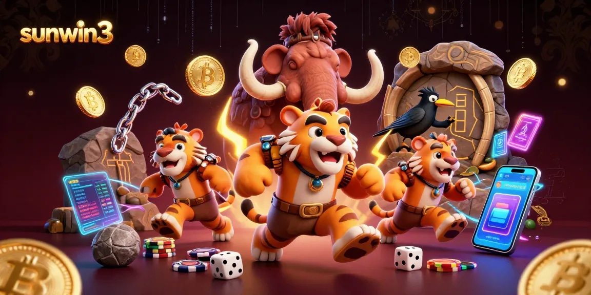 Experience the thrilling vibe of sunwin3 as our caveman duo brings the prehistoric casino to life!