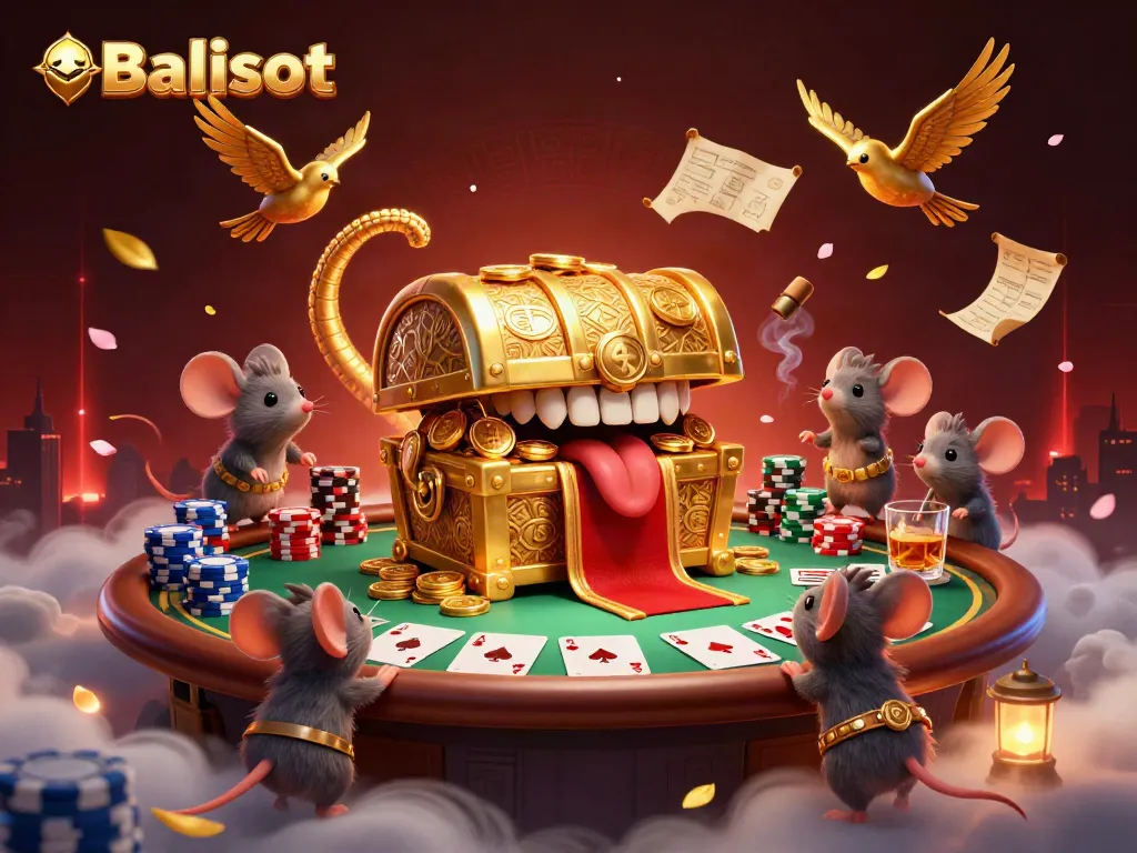 Spin to win with Balislot's thrilling 3D treasure chest and dynamic poker scene.