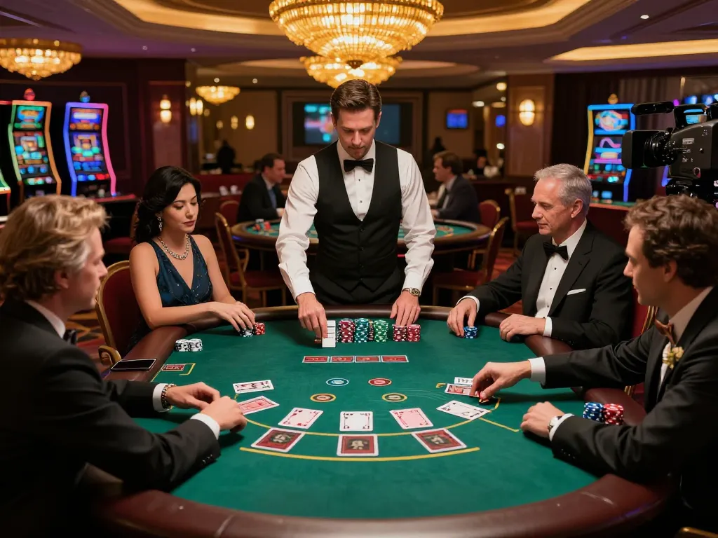 Engaged players participating in a high-stakes blackjack game at the MM88 casino table.