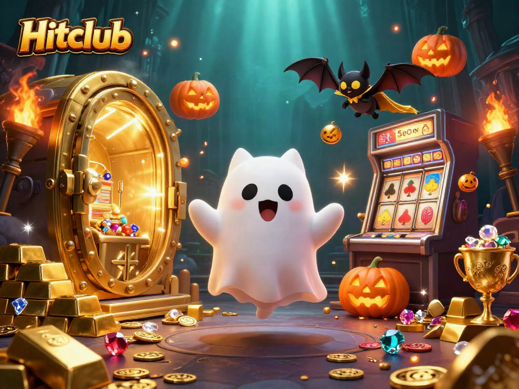 Hitclub gains excitement as the ghost cat and bat explore a haunted casino mansion filled with treasures.