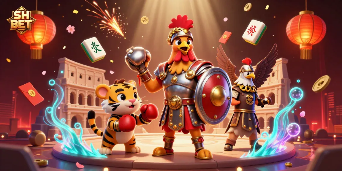 Engage in thrilling action at SH BET with a vibrant 3D casino illustration featuring dynamic gambling elements.