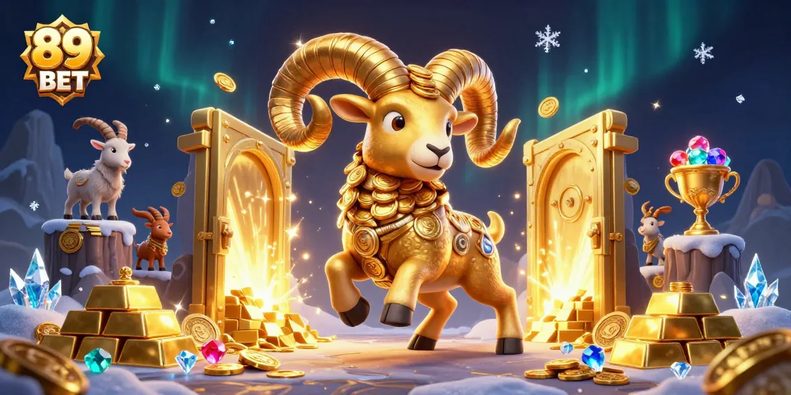 Experience thrilling wins with the 89 BET golden ram charging toward a jackpot of treasures.
