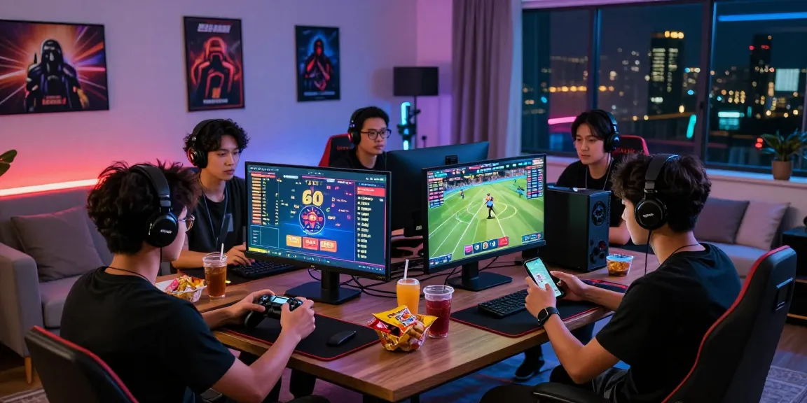 Exciting gaming scene with friends enjoying Playexch247 betting experience in a modern living room