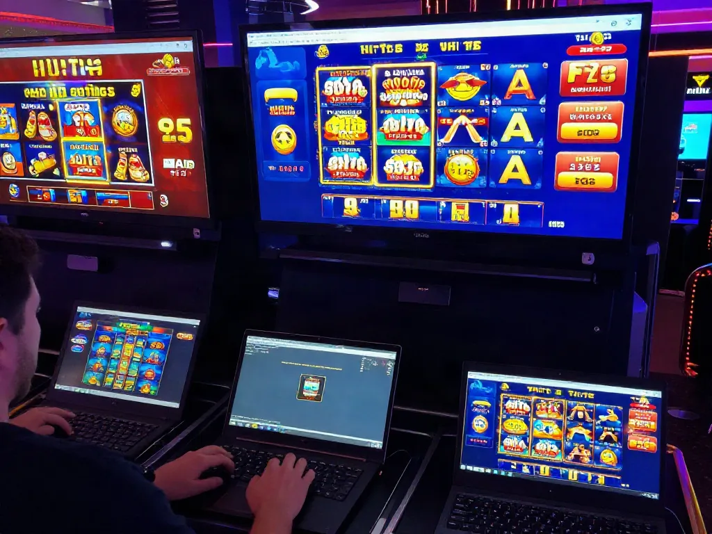 Akunjp vibrant online gambling scene showcasing digital slots excitement and user interactions.
