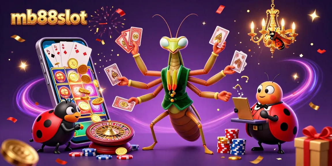 Experience the thrill of mb88slot in this vibrant casino illustration featuring colorful game elements and exciting characters.