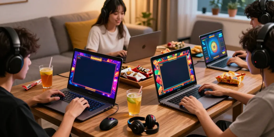 Playing slot gacor games on multiple devices in a cozy gaming setup.